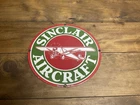 VINTAGE SINCLAIR AIRCRAFT GASOLINE  MOTOR OILS 11 1/4" PORCELAIN GAS SIGN.