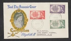 Australia 1953 FDC Cover Queen Elizabeth Coronation Set MOORABBIN VIC Postmark