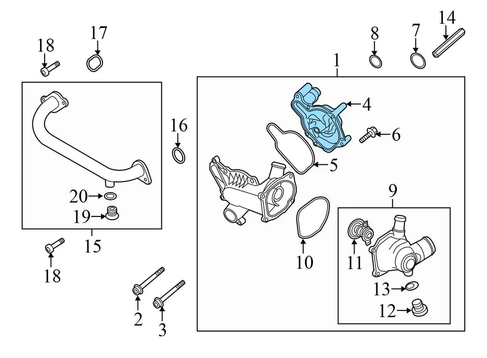 2006-2009 2011-2017 VW TOUAREG - Coolant / Water PUMP 079121014F - Image 4 of 4