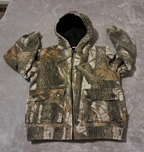 Outfitters Ridge Realtree Hardwoods Hooded Camo Hunting Jacket Boys Sz ...