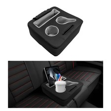Car Back Seat Organizer, Leather Automotive Rear Seat Couch Cup Holder Expand...