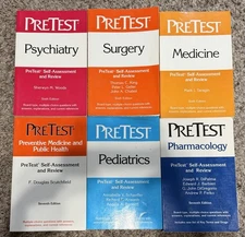 Lot Of 6 ~ Medical PreTest Books Surgery, Medicine, Pediatrics, & More