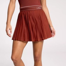 Calia Skort Pleated Mesh High-Rise Red Brown Court Athletic Tennis NWT 88