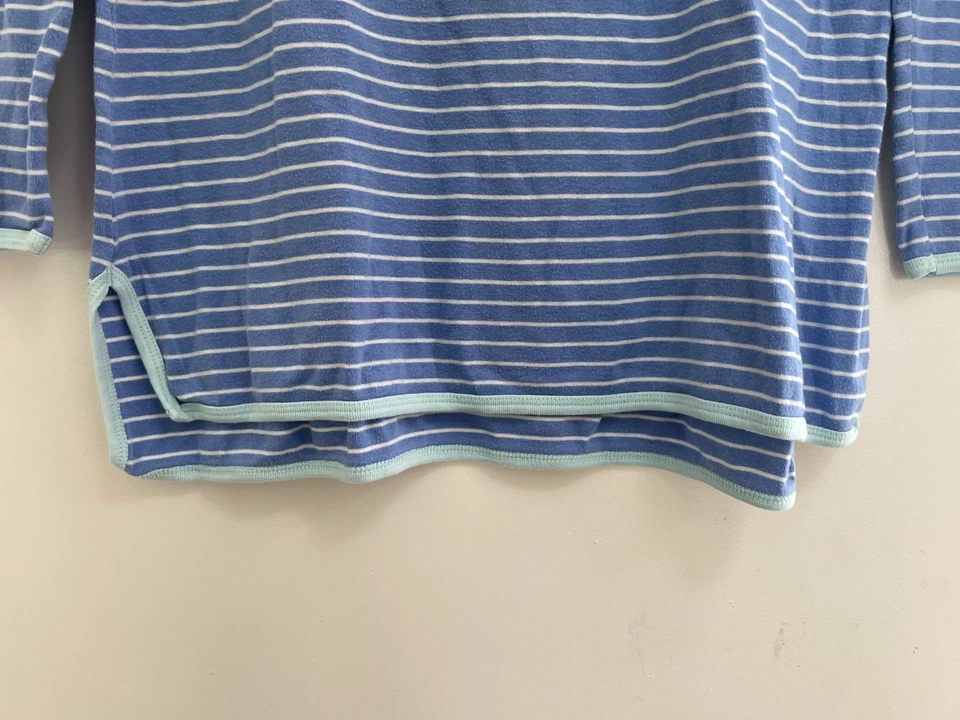 Gap Maternity Womens Striped Supersoft Cotton Blend Long Sleeve Tunic Top Blue L - Image 3 of 4