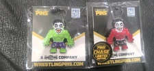 Hulkhausen Green  & Hulkhausen Red CHASE Pin From Pro Wrestling Crate PWT