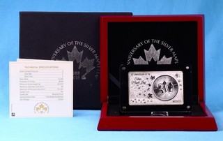 Kanada 5 $ 2018 Maple Leaf 30th 1 OZ Silber 9999 im 2 OZ Silberbarren OVP