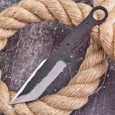 8'' 1095 High Carbon Steel Knife Blank Blade DIY Bushcraft Hunting Knife Making