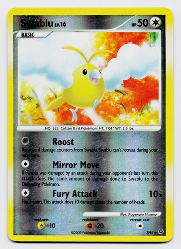 Swablu SH5 Pokemon TCG Platinum: Base Set VLP