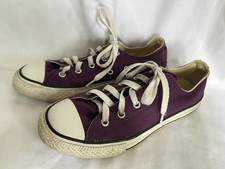 Converse All Star Low Top Youth Girl's Size 3 Dark Purple Canvas Sneakers
