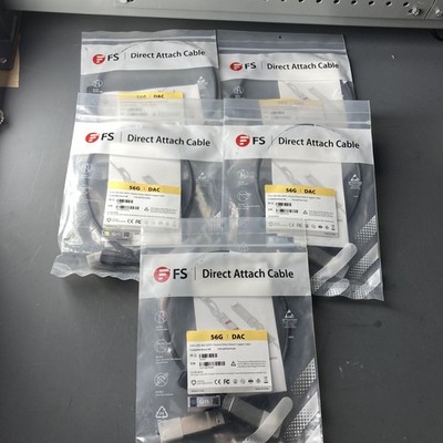 Fiberstore QSFP56-PC005 0.5m 56G QSFP+ Passive DAC Cable Lot of 5