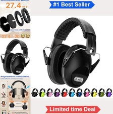 Safety Earmuffs Noise Reduction 27dB Kids Adults Hearing Protection Adjustable
