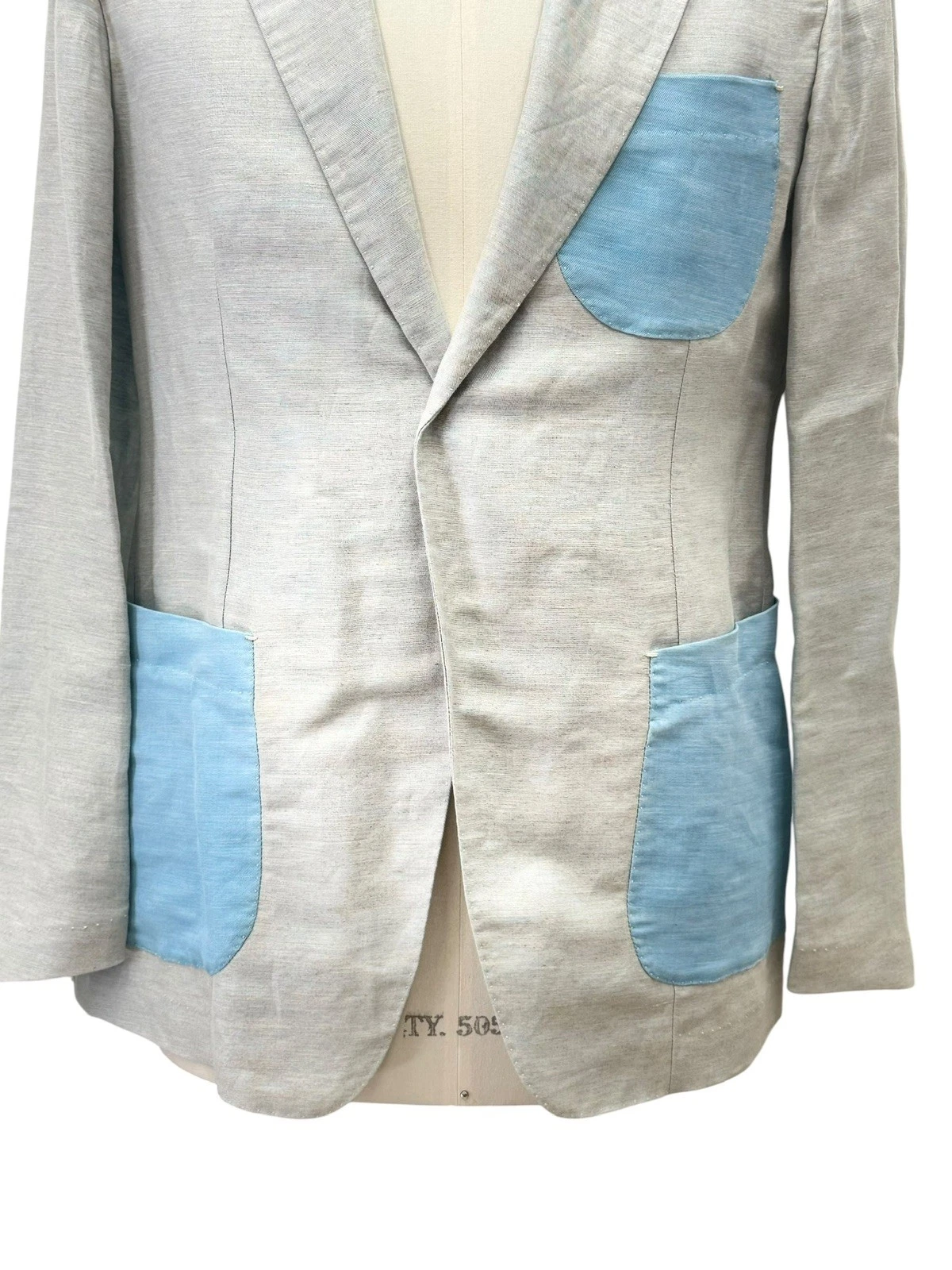 G. Inglese Jacket For Man light grey Single Breasted With 3 Pockets in contrast image 9