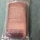 Johnson Matthey 10 oz Troy Silver Bar .999 Fine Silver Rectangular Shape