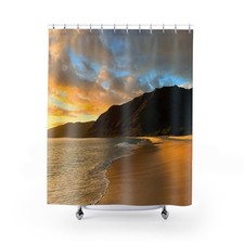 Honolulu Hawaii Shower Curtain, Tropical Home Decor, Relaxing Bathroom