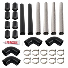 2.5 Inch Universal Turbo Intercooler Pipe Kit  Piping Silicone Clamps Aluminum