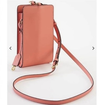 J. JILL Harper Genuine Leather Smartphone Crossbody   Sunset Coral
