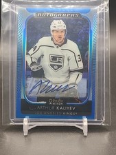 2021/22 O-Pee-Chee Platinum Blue Rainbow Auto Arthur Kaliyev Los Angeles Kings 