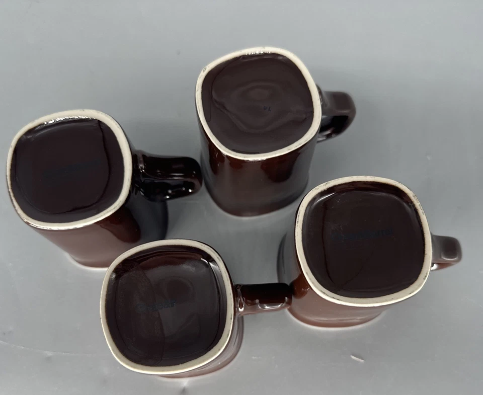 4 Crate & Barrel demitasse chocolate Brown Expresso Mugs 4oz - Image 4 of 4