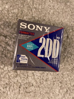Vintage Sony MFD-2DD 3.5in 720KB 2DD Floppy Disks 10 Pack IBM Formatted