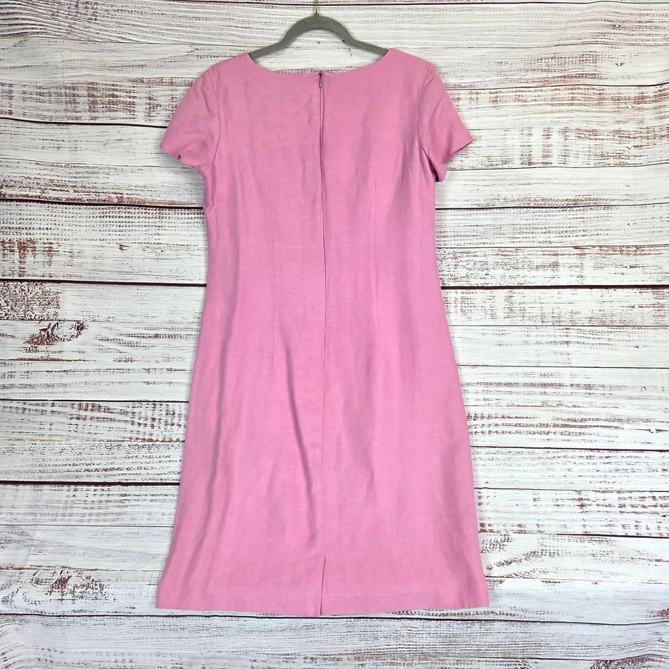 Conjunto Blazer Vintage Seda Lino 8 Vestidos 10 Rosa Pastel Bordado Coqueta Floral Foto 4 de 4