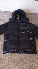 Moncler Black Hooded Long Full Zip Puffer Jac...