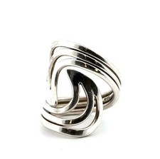 Size: 8.5 Vintage 925 Sterling Silver Abstract Open Swirl Ring 11.4g