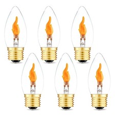6 PCS Flickering Light Bulbs E26 Base LED Fire Effect Flame 1 Mode Home Decor