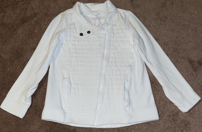 Lululemon Fleece Be True Jacket Size 12 White Zip Up Long Sleeve Athletic