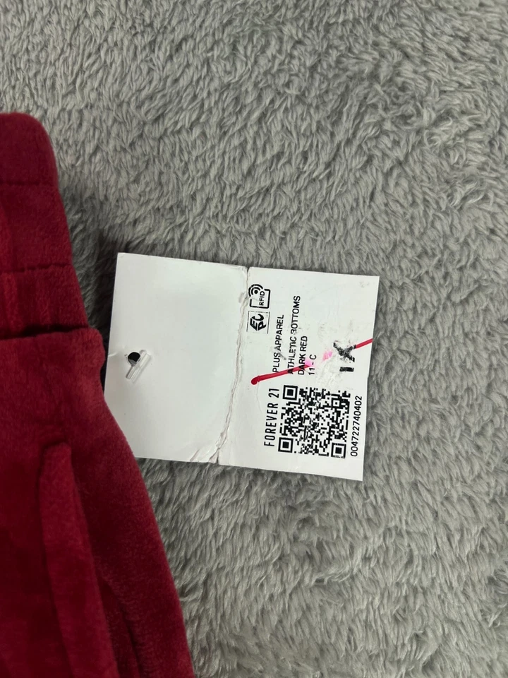 NUEVO Forever 21 Mujer 1X Pantalones de Terciopelo Rojo Oscuro Somerset Pierna Ancha Pull On 35W 32L Foto 3 de 4