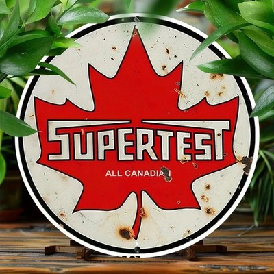 Tin Metal Signs Home Décor ''Supertest All Canada'' Vintage Carved 8x8 Inch,Printe