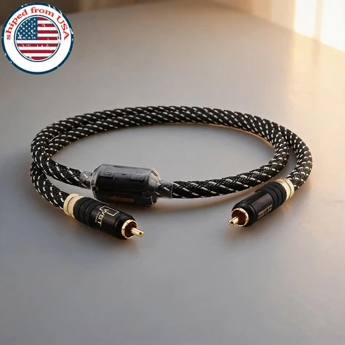 Oxygen-Free-Copper Coaxial RCA Cable 75Ohm SPDIF Dual Shielded Digital Cable