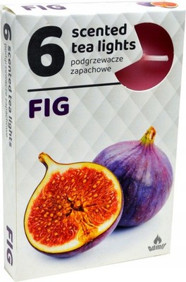6x Scented Tealights Fig, 3-4 Hr Burn Time