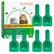 Cat Flea & Tick Spot-On Treatment &ndash; 6 Pipettes (6-Month Protection)