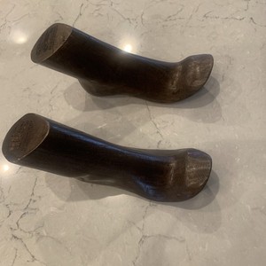 BURBERRY Stained Wood Shoe Display Foot mannequin Pair 