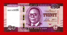 Liberia NEW 20 Twenty Dollars 2022 UNC Note - Sign:  Tweah & Tarlue - (Pick-39a)