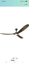 70" 3-blade Monte Carlo Maverick Ceiling Fan LED Light Remote 6 Settings Walnut