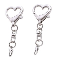 10Pcs Unique Alloy Heart Keyring Pendant Heart Shaped Clasp For DIY Projects