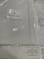 $360 Matouk Italy New 2pc Standard Shams Bergamo Giza-87 500TC White/White