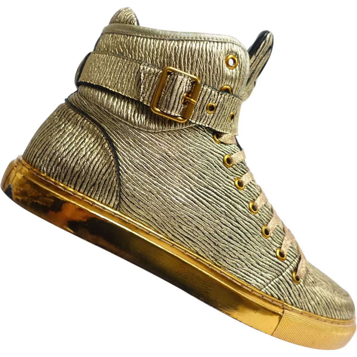 JUMP NEW YORK J75 Men Sullivan High Top Sneakers Gold 14US 47UK 13UK Buckle Zip