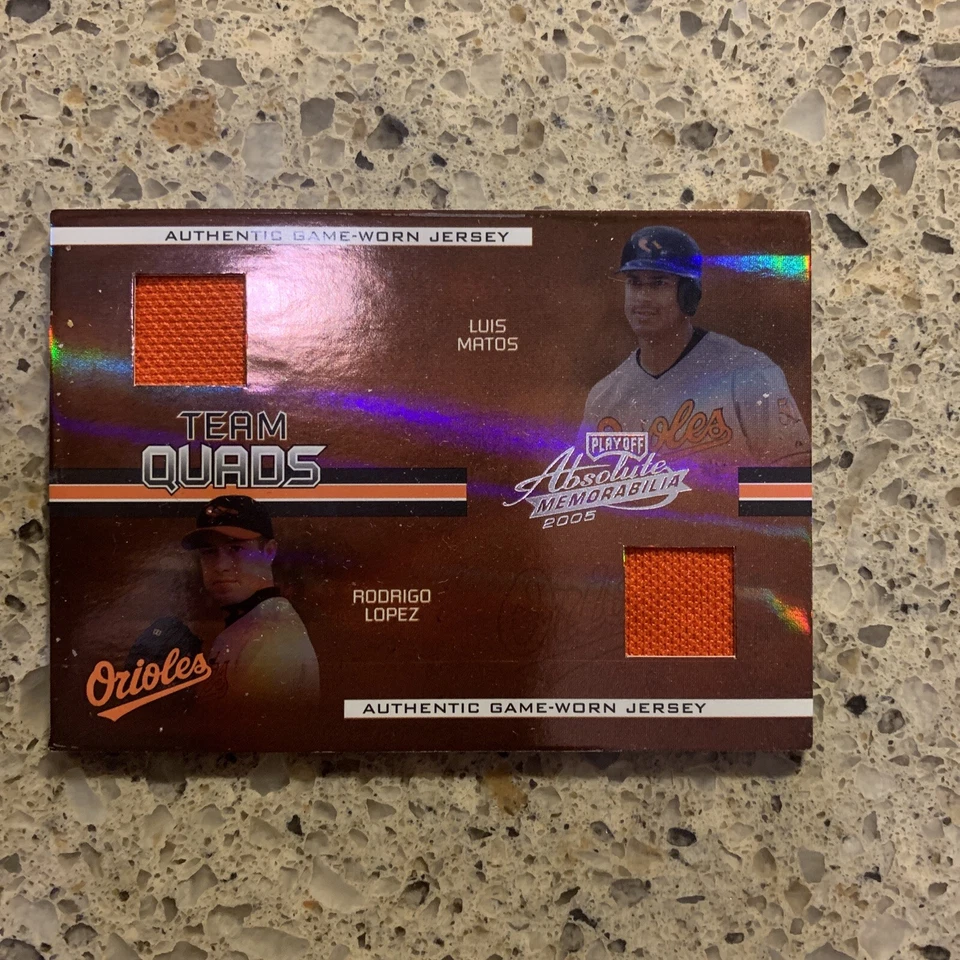 Brooks Robinson 👀 Matos Lopez Erik Bedard 2005 Absolute QUAD JERSEY BAT SP/100 Foto 3 de 4