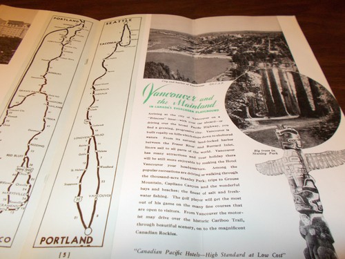 Canadian Pacific 1937 ""Motoring to Canada"" folleto de viaje de 16 páginas/excelentes fotos - Imagen 4 de 8