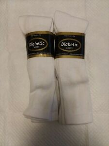 Diabetic White Over The Calf Crew Socks Men's & Women Size 9-11 USA 6 Pairs