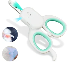 Pet Nail Clipper with LED & UV Light, Cat Claw Trimmer w/ Ultra Bright LED Light