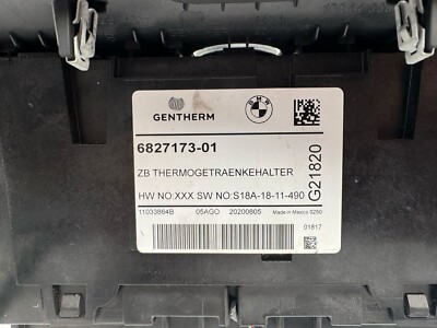 19-20 Bmw 5x 6x 7x Center Thermo Electric Cup Holder 51166827173