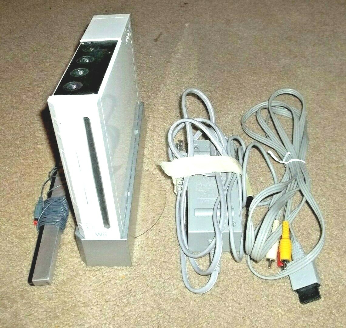 Nintendo Wii Console With Sensor Bar, Stand, Power Cord, A/V