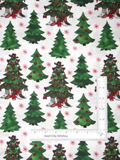 Christmas Trees Fabric My Cowboy Gave to Me Cotton Blank Textiles By Yard