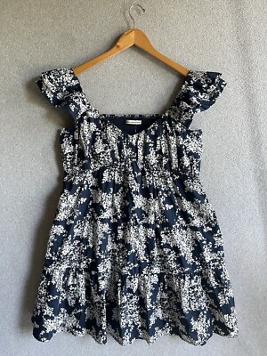 abercrombie short sleeve smocked midi dress Abercrombie Smocked Midi Dress with pockets and
