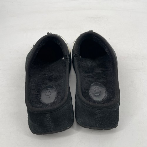 UGG Women's 10 PIERSIDE SLIP-ON CHOPD SUEDE/ SHEEPWOOL SLIPPER black platform - Picture 3 of 9