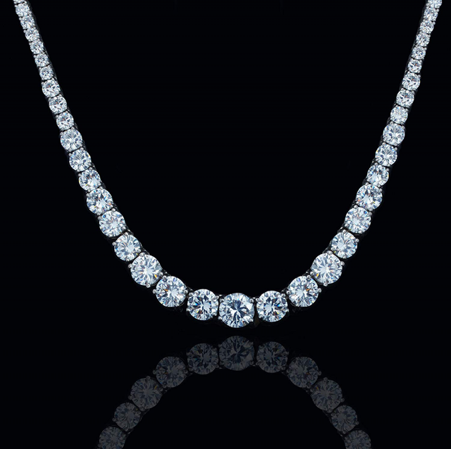 Womens Magnificent Graduated Round Cubic Zirconia Tennis Necklace NYC