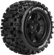 Louise RC MFT X-Uphill Sport Monster Truck Tires, 24mm Hex, Mounted on Black Rim